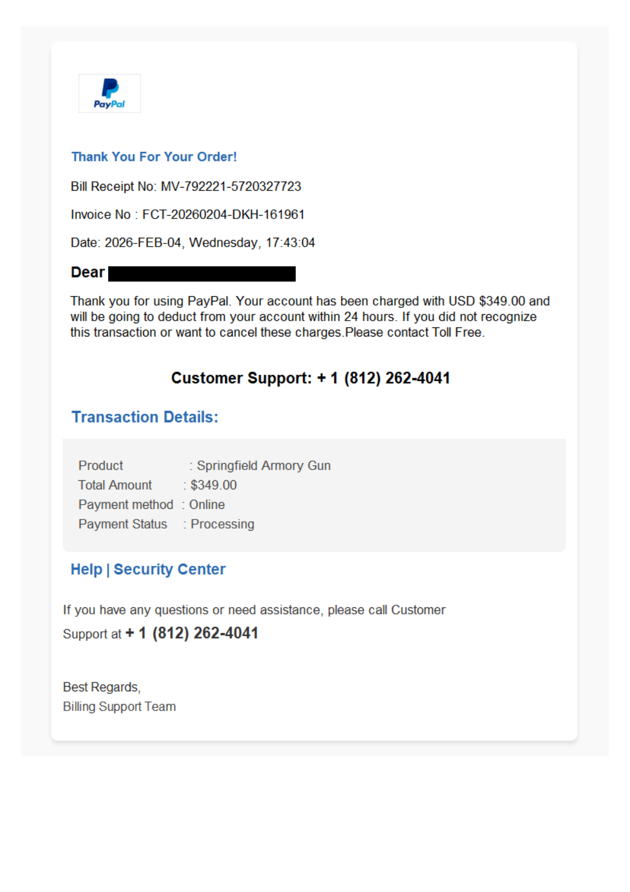 PayPal Invoice Refund Scam preview