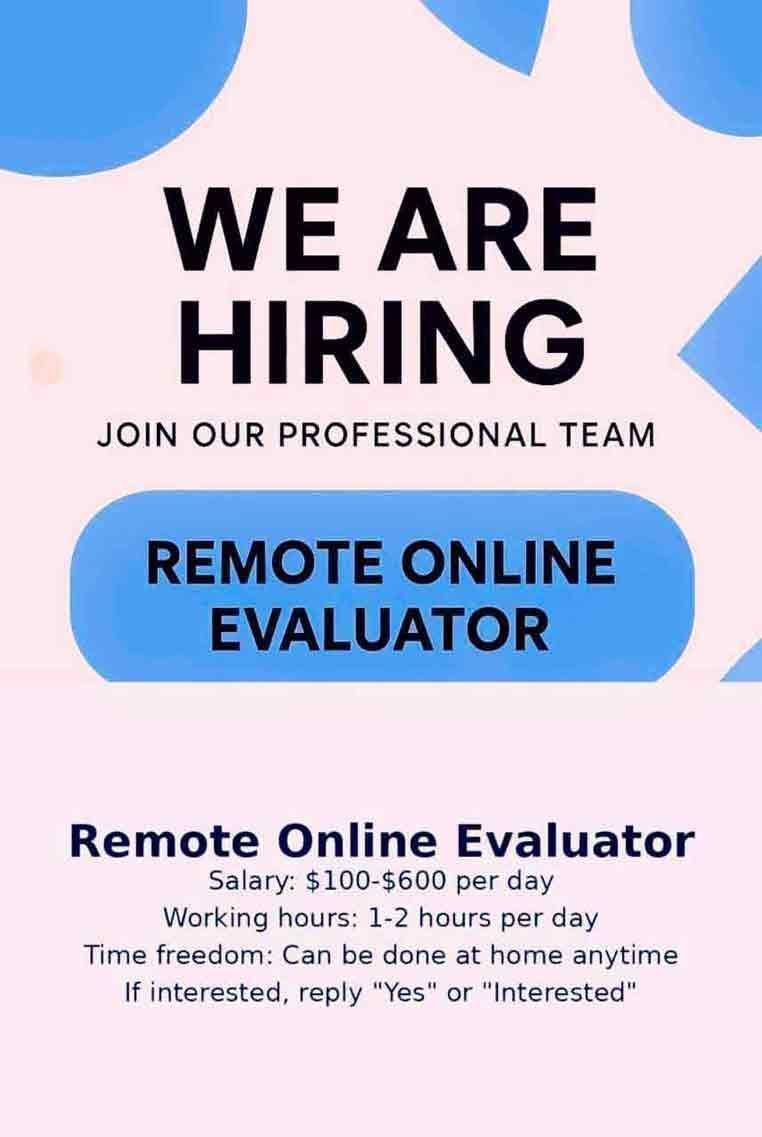 Remote Online Evaluator - Time Freedom - Remote Job
