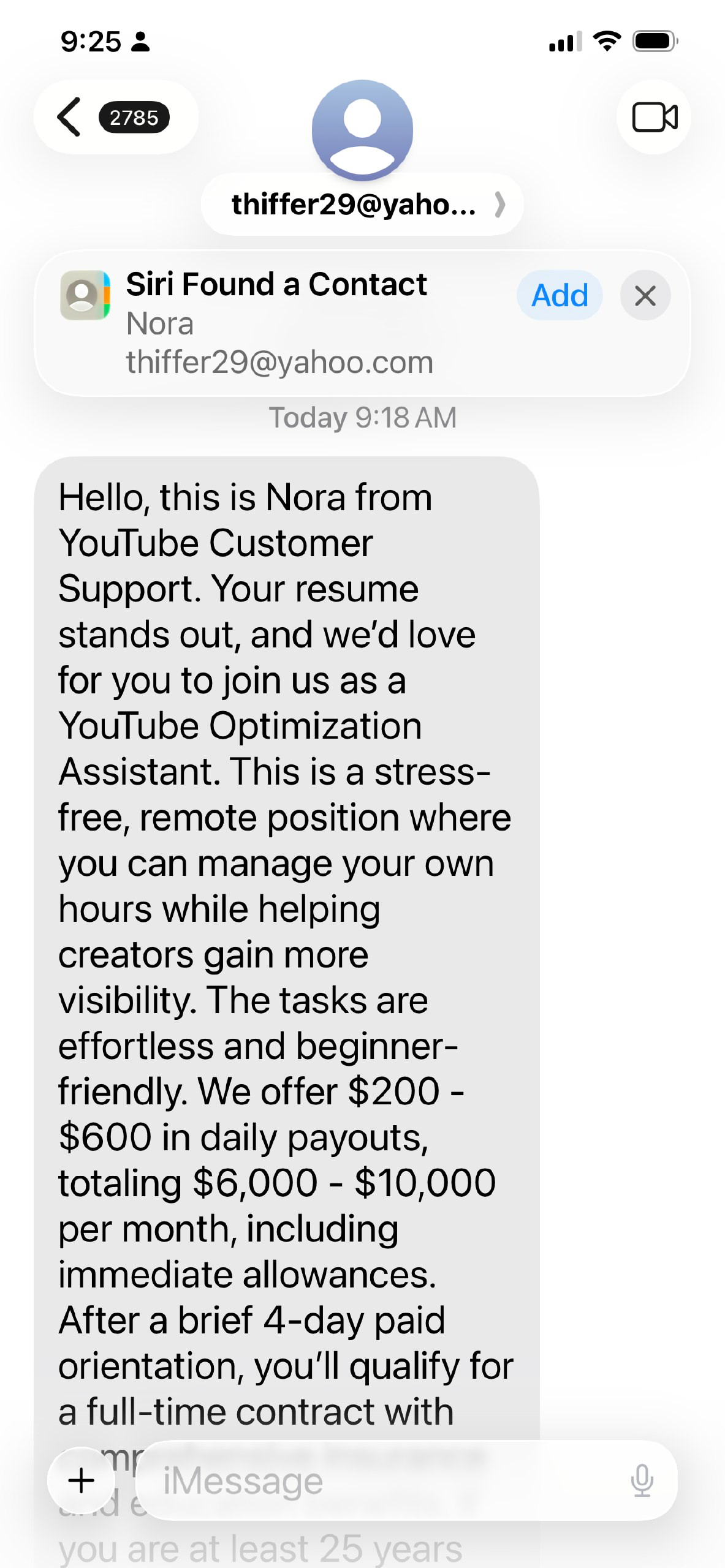 Remote Job Offer Text from Fake Recruiter preview